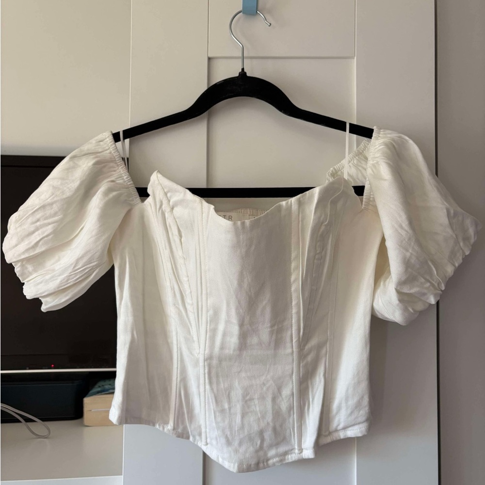 ASTR Corset White Off-Shoulder Women's Top